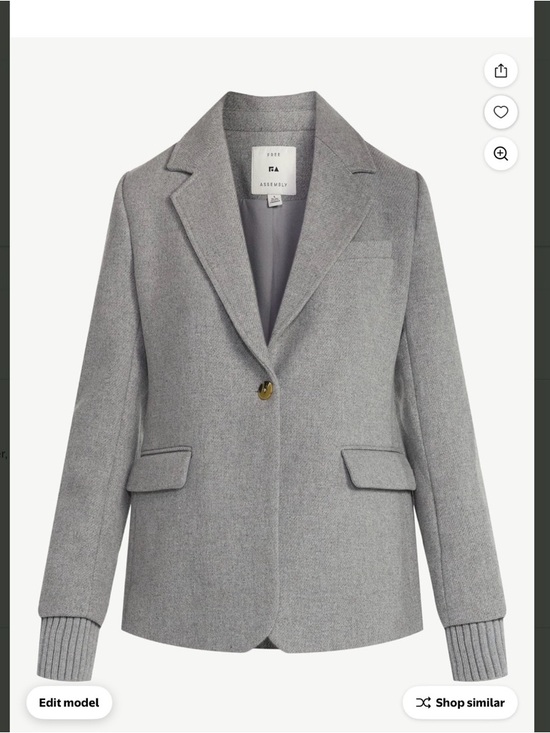 Free Assembly Jackets & Blazers - Free Assembly Grey Wool-Blend Blazer with Sweater Cuff